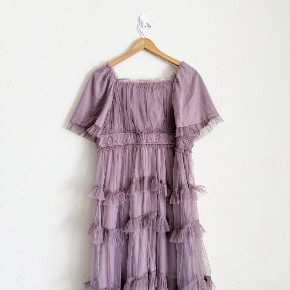 Baltic Born Magdalena Tulle Dusty Orchid Maxi Dress Size Medium - Picture 7 of 8